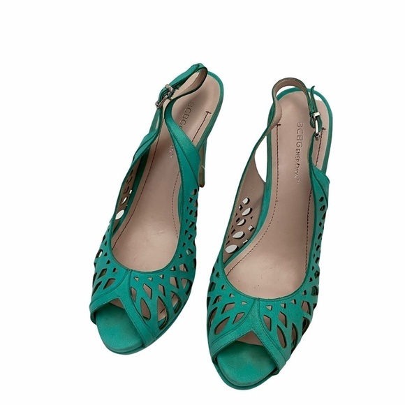 BCBGeneration Duncan Peep Toe Slingback Sz 9M - Picture 3 of 11